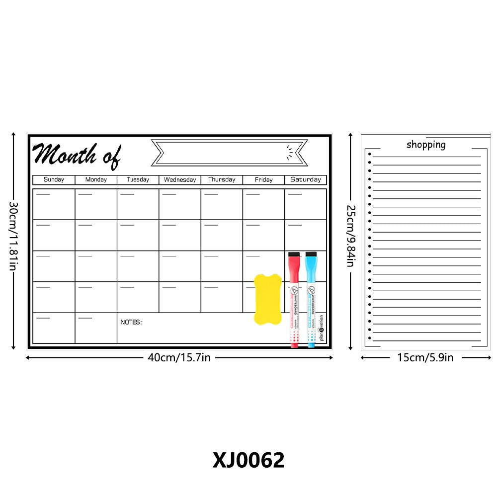 AEELLEEA- Magnetic Fridge Planner Dry Erase Board, Reusable Refrigerator Calendar Message Board for Home Kitchen Note Taking