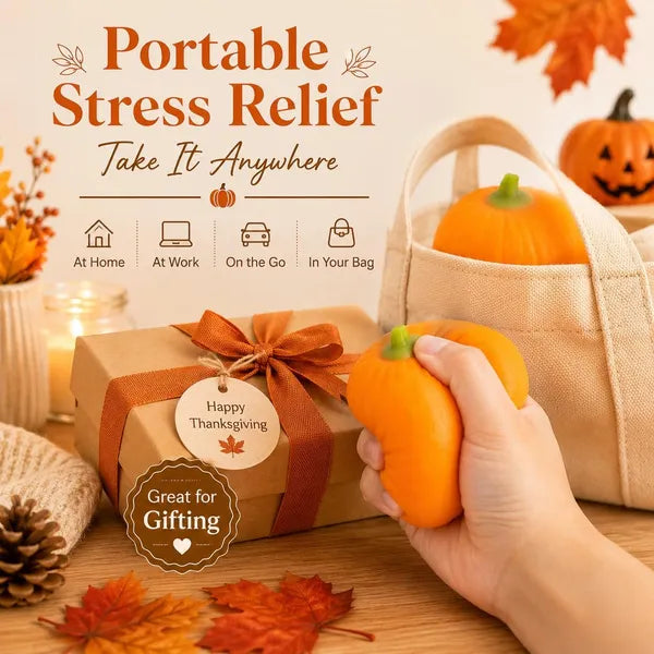 AEELLEEA Pumpkin Squishy Stress Relief Toy, Slow Rebound Squeeze Fidget Toy, Palm Size Fall Pumpkin Decor for Halloween Thanksgiving Autumn Party Gift
