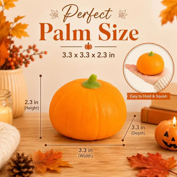 AEELLEEA Pumpkin Squishy Stress Relief Toy, Slow Rebound Squeeze Fidget Toy, Palm Size Fall Pumpkin Decor for Halloween Thanksgiving Autumn Party Gift