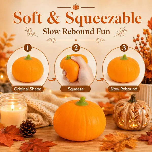 AEELLEEA Pumpkin Squishy Stress Relief Toy, Slow Rebound Squeeze Fidget Toy, Palm Size Fall Pumpkin Decor for Halloween Thanksgiving Autumn Party Gift
