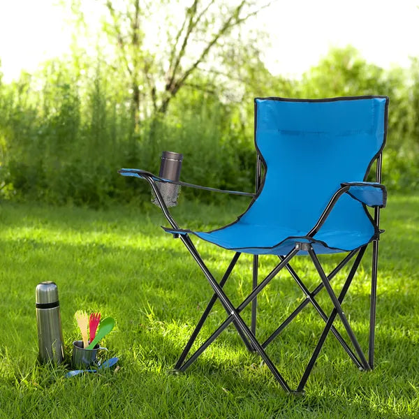 Portable Folding Camping Chair 31.5×19.7×19.7in, 600D Oxford Steel Frame, 230lbs Load, Outdoor Beach Fishing Chair with Carry Bag