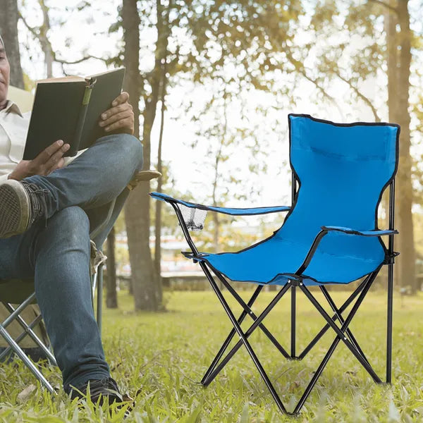 Portable Folding Camping Chair 31.5×19.7×19.7in, 600D Oxford Steel Frame, 230lbs Load, Outdoor Beach Fishing Chair with Carry Bag