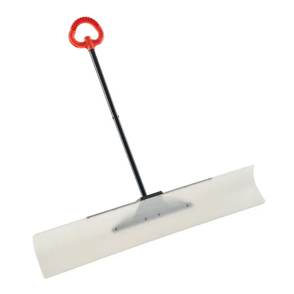 48 Inch Outdoor Snow Pusher Shovel, HDPE Blade Ergonomic D-Grip Handle Winter Snow Removal Tool for Driveway Sidewalk Yard