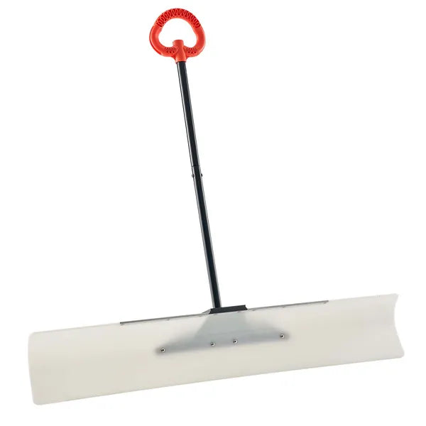 48 Inch Outdoor Snow Pusher Shovel, HDPE Blade Ergonomic D-Grip Handle Winter Snow Removal Tool for Driveway Sidewalk Yard