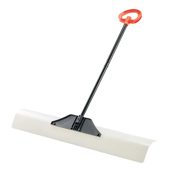 48 Inch Outdoor Snow Pusher Shovel, HDPE Blade Ergonomic D-Grip Handle Winter Snow Removal Tool for Driveway Sidewalk Yard