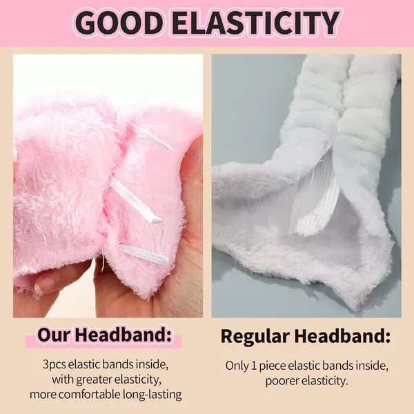 AEELLEEA 6Pcs Velvet Spa Headband & Scrunchies Set, Removable Bow Headband, Soft Hair Ties for Skincare Face Wash
