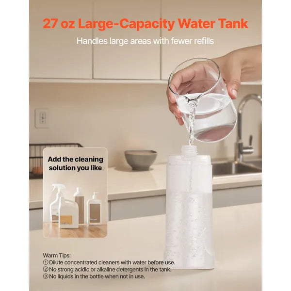 Spray Mop with 3 Washable Pads, 27oz Refillable Water Tank, Wet & Dry Floor Mop for Tile, Vinyl & Wood, Home & Commercial Use