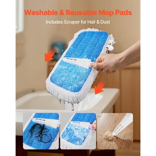 Spray Mop with 3 Washable Pads, 27oz Refillable Water Tank, Wet & Dry Floor Mop for Tile, Vinyl & Wood, Home & Commercial Use