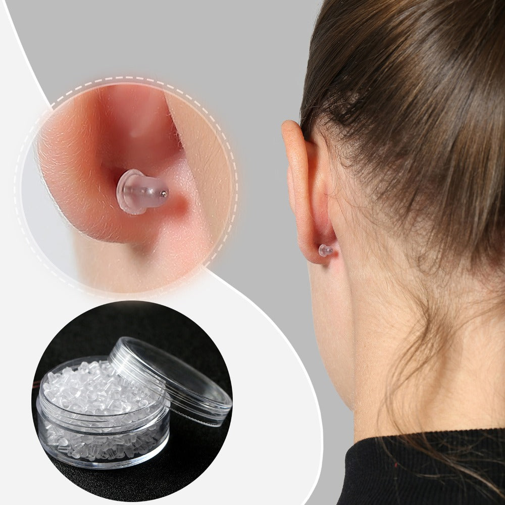AEELLEEA-100Pcs Clear Silicone Earring Backs, Soft Hypoallergenic Earring Stoppers, Replacement Secure Earring Backings for Stud Earrings