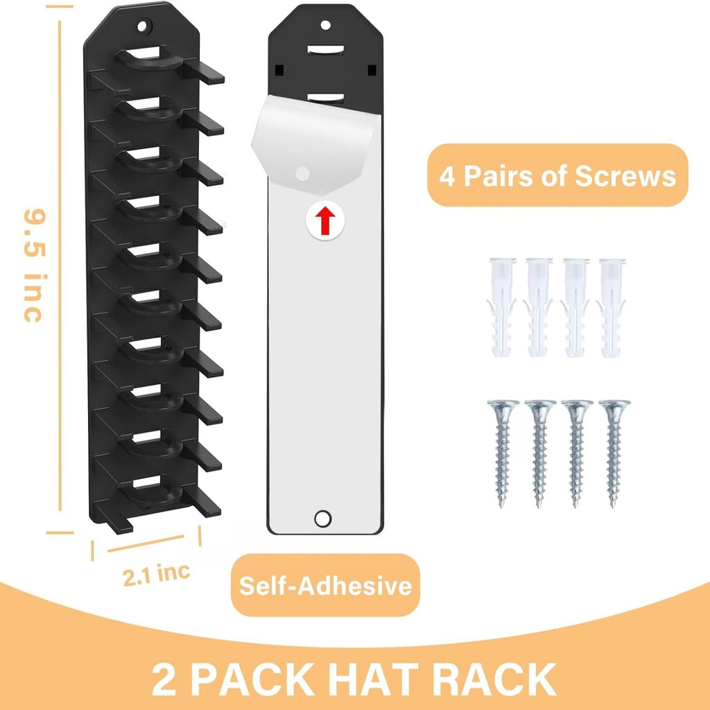 AEELLEEA-Clear Acrylic Hat Rack Wall Mounted Hat Organizer Holder For Baseball Caps Display Storage