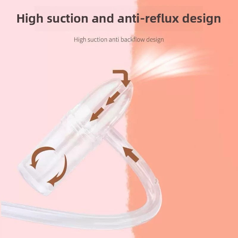 AEELLEEA-Manual Nasal Aspirator with Anti-Backflow Design Soft Silicone Tip Portable Nose Cleaner for Babies and Toddlers
