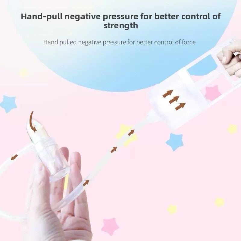AEELLEEA-Manual Nasal Aspirator with Anti-Backflow Design Soft Silicone Tip Portable Nose Cleaner for Babies and Toddlers