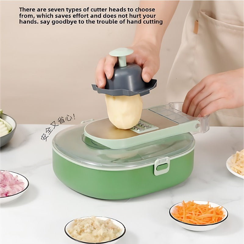 AEELLEEA-Multifunctional Vegetable Slicer, 20Pcs Manual Food Grater, Handheld Veggie Cutter for Potato Onion Carrot, Kitchen Prep Tool