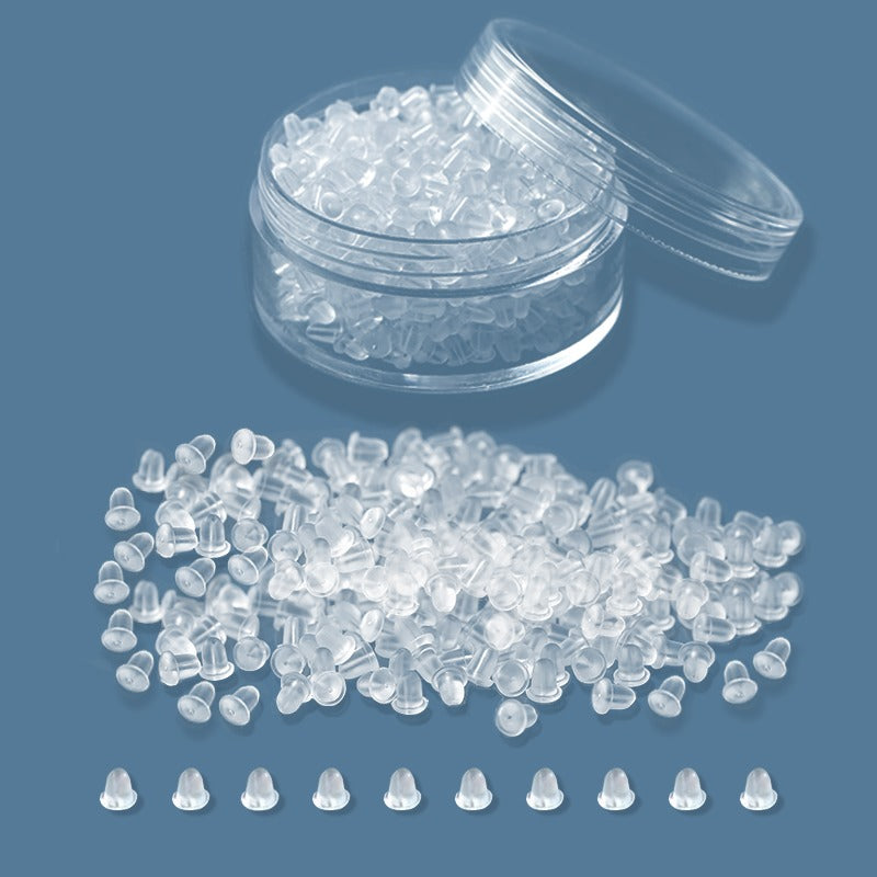 AEELLEEA-100Pcs Clear Silicone Earring Backs, Soft Hypoallergenic Earring Stoppers, Replacement Secure Earring Backings for Stud Earrings