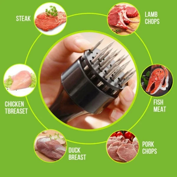 Tender meat tool, 21 needle stainless steel tender meat needle, steak hammer suitable for beef, pork, chicken, kitchen cooking tools