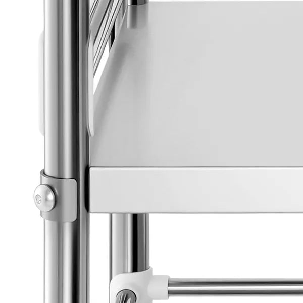3-Tier Rolling Lab Utility Cart, Stainless Steel Mobile Storage Trolley with Lockable Silent Wheels, Heavy Duty Organizer for Lab, Clinic, Salon