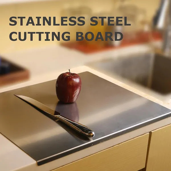 Aeelleea Large 304 Stainless Steel Cutting Board, Multifunctional Kitchen Chopping Board for Meat, Vegetables, Bread & Baking