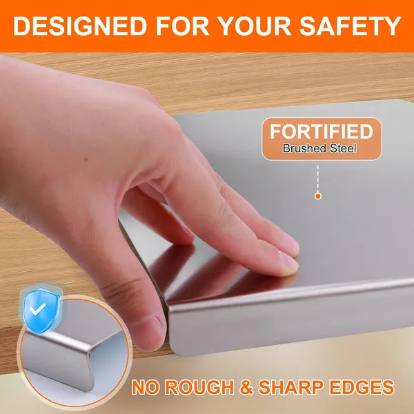 AEELLEEA-304 Stainless Steel Cutting Board with Sealed Lid, Antibacterial Large Kitchen Countertop Board for Meat Vegetable Dough Kneading