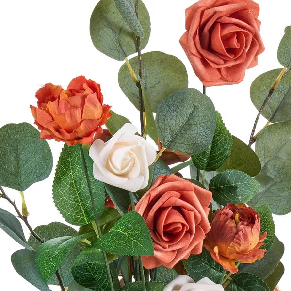 Aeelleea 4 Pack 17.5in Tall Standing Artificial Orange Flower Arrangements, Wedding Aisle Chair Floral Centerpieces for Ceremony, Reception & Outdoor Decor