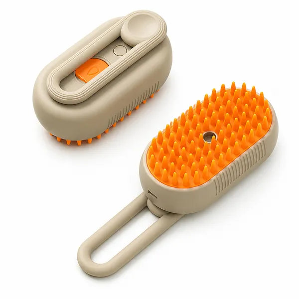 Aeelleea Steam Spray Pet Grooming Brush, Silicone Massage Shedding Hair Comb, Reusable Dog Cat Cleaning Tool