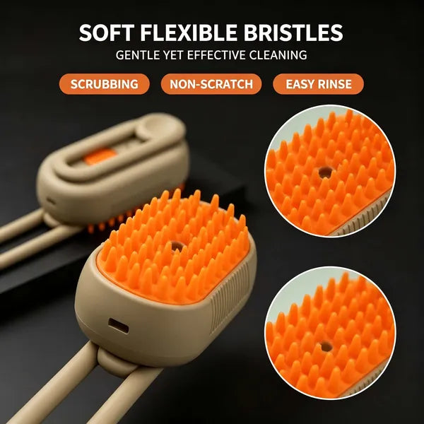 Aeelleea Steam Spray Pet Grooming Brush, Silicone Massage Shedding Hair Comb, Reusable Dog Cat Cleaning Tool