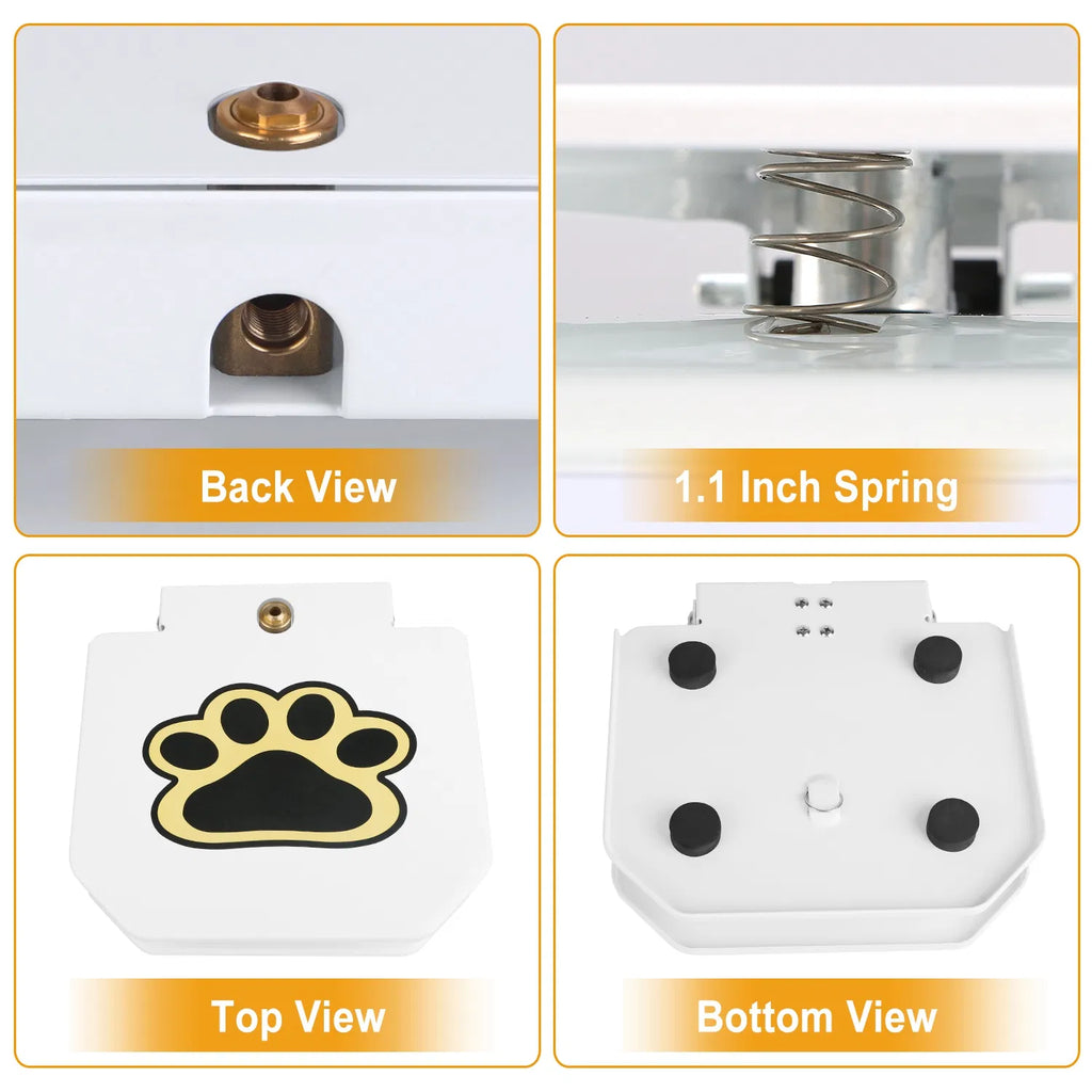 Step-Activated Dog Water Fountain, Outdoor Pet Drinking Fountain with Garden Hose & 2-Way Splitter - White