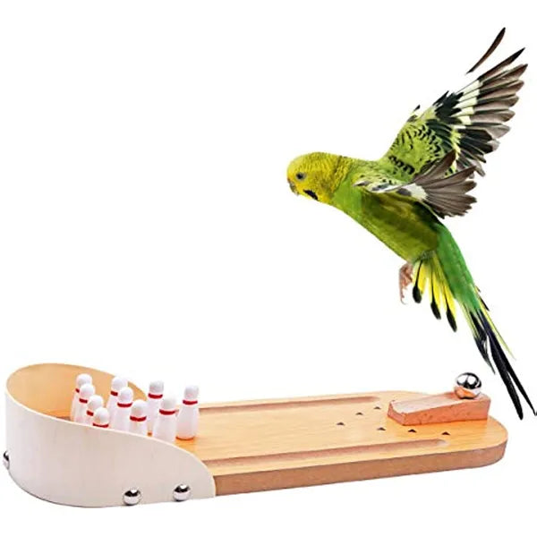 Table Top Mini Wooden Bowling Game Set, Desktop Tiny Bowling Alley, Stress Relief Finger Toy, Fun Gag Gift for Kids Teens Men & Women