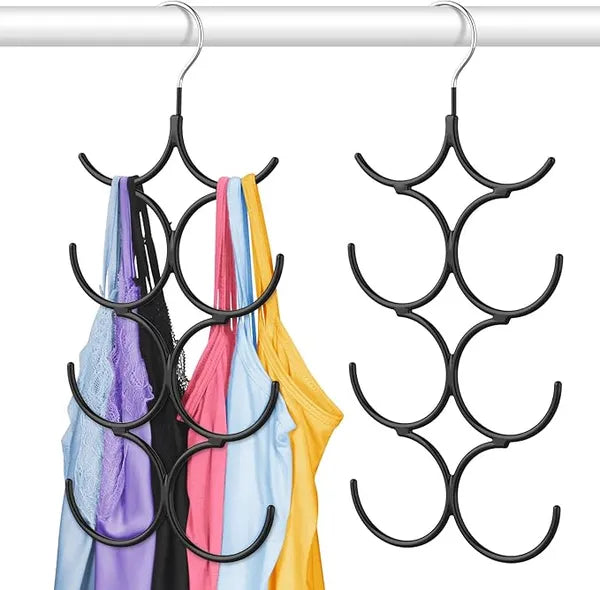 2 Pack Tank Top Hanger Black Space Saving Closet Organizer Non Slip Camisole Bra Scarf Belt Hangers for Dorm Apartment