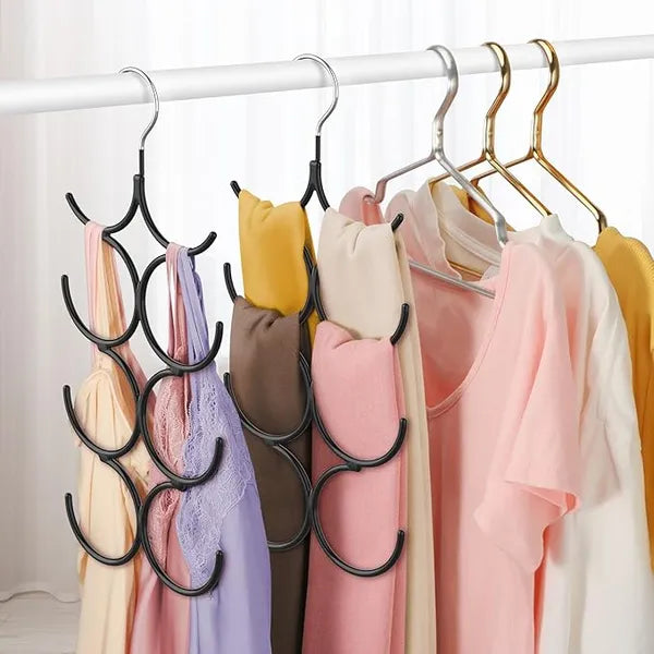 2 Pack Tank Top Hanger Black Space Saving Closet Organizer Non Slip Camisole Bra Scarf Belt Hangers for Dorm Apartment