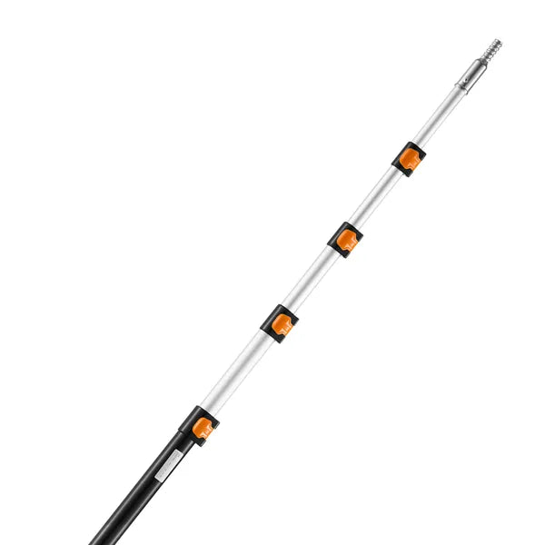 AEELLEEA 24 Ft Telescopic Extension Pole, Aluminum Alloy Adjustable Cleaning Pole with Universal Thread for Window Ceiling Painting
