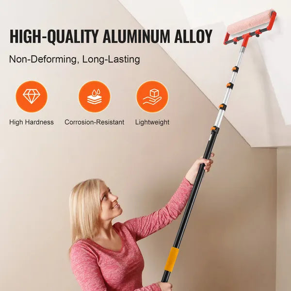 AEELLEEA 24 Ft Telescopic Extension Pole, Aluminum Alloy Adjustable Cleaning Pole with Universal Thread for Window Ceiling Painting