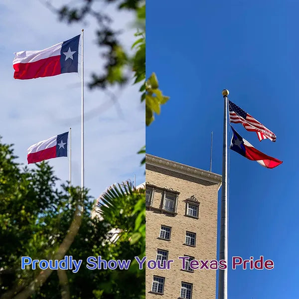 Texas Flag, Multiple Sizes 3x5ft 2x3ft 4x6ft 5x8ft, Heavy Duty Outdoor Embroidered Stars with Brass Grommets & 4 Stitch Hemming
