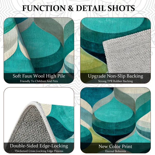 3Pcs Abstract Kitchen Rug Set, Non Slip Washable Soft Floor Mats for Sink, Entryway, Hallway & Bathroom