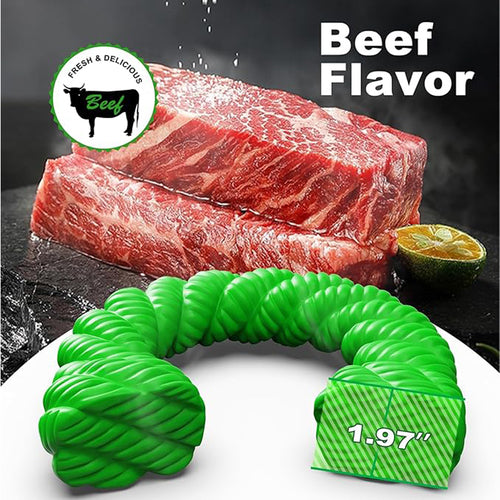 Natural Rubber Horseshoe Chew Toy for Aggressive Chewers - Beef Flavor, Medium & Large Dogs