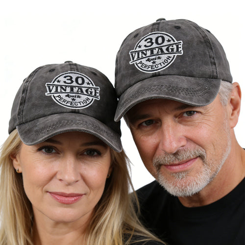 Vintage Washed Cotton Baseball Cap - "30 Aged to Perfection" Adjustable Dad Hat