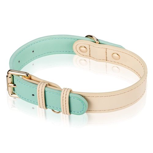 Soft Genuine Leather Adjustable Dog Collar - Lightweight & Durable Pet Accessory for Small to Large Dogs