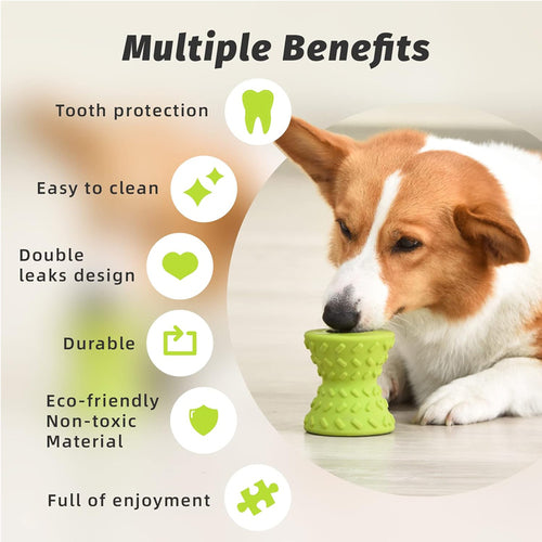 Natural Rubber Dog Chew Toy for Aggressive Chewers - Durable Teeth Cleaning & Treat Dispensing Bone for Medium/Large Dogs
