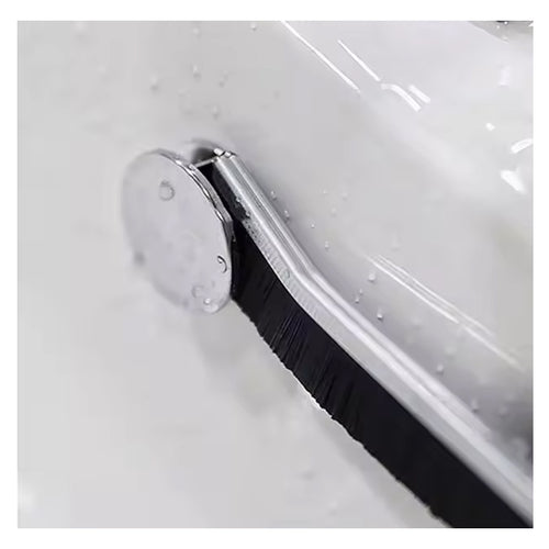 Multi-Purpose Curved Crevice Cleaning Brush with Dense Bristles Scraper for Sink, Faucet, Keyboard, Window Grooves, Lunchbox, Washing Machine