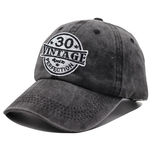 Vintage Washed Cotton Baseball Cap - "30 Aged to Perfection" Adjustable Dad Hat