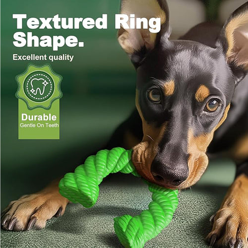Natural Rubber Horseshoe Chew Toy for Aggressive Chewers - Beef Flavor, Medium & Large Dogs