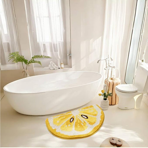 Lemon Fruit Bath Mat 17.7x31.5, Ultra Soft & Absorbent Quick Dry Rug for Kids Room Bathroom