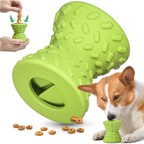 Natural Rubber Dog Chew Toy for Aggressive Chewers - Durable Teeth Cleaning & Treat Dispensing Bone for Medium/Large Dogs