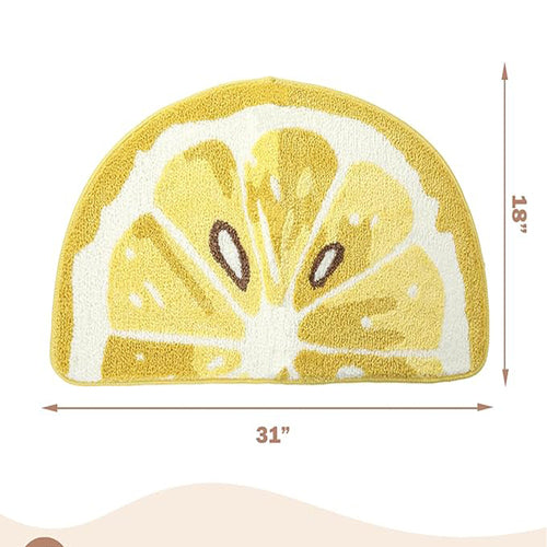 Lemon Fruit Bath Mat 17.7x31.5, Ultra Soft & Absorbent Quick Dry Rug for Kids Room Bathroom