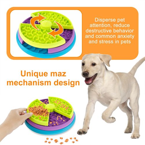 3-in-1 Rotating Dog Slow Feeder & Puzzle Toy