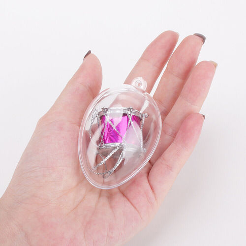 5Pcs Clear Fillable Ornament Balls - 2.4" Egg-Shaped DIY Christmas Decor & Party Baubles