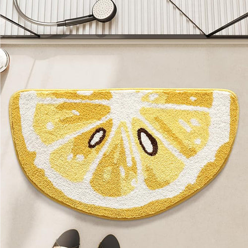 Lemon Fruit Bath Mat 17.7x31.5, Ultra Soft & Absorbent Quick Dry Rug for Kids Room Bathroom