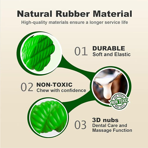 Natural Rubber Horseshoe Chew Toy for Aggressive Chewers - Beef Flavor, Medium & Large Dogs