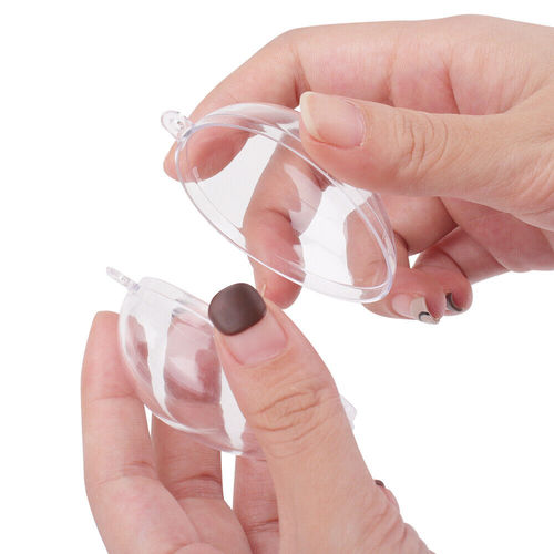 5Pcs Clear Fillable Ornament Balls - 2.4" Egg-Shaped DIY Christmas Decor & Party Baubles