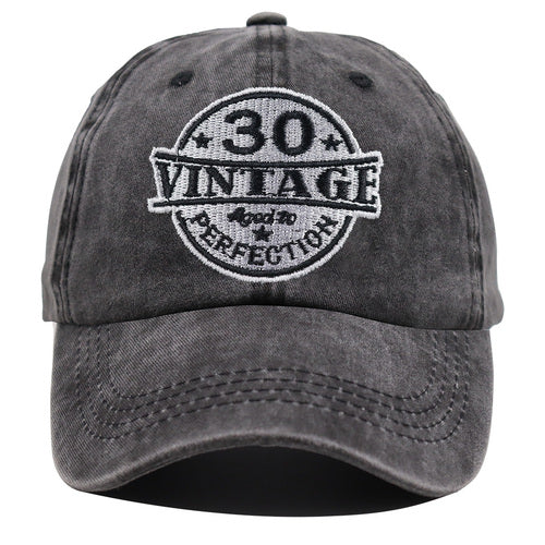 Vintage Washed Cotton Baseball Cap - "30 Aged to Perfection" Adjustable Dad Hat