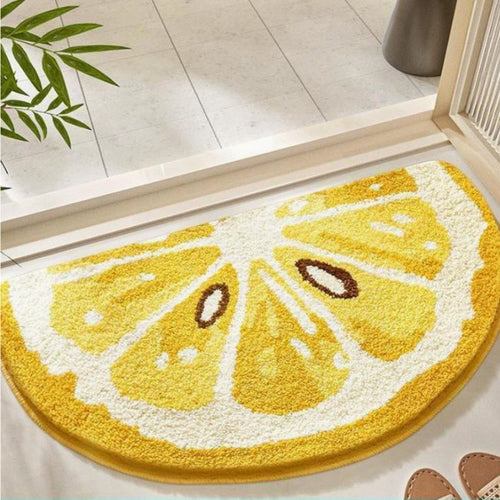 Lemon Fruit Bath Mat 17.7x31.5, Ultra Soft & Absorbent Quick Dry Rug for Kids Room Bathroom